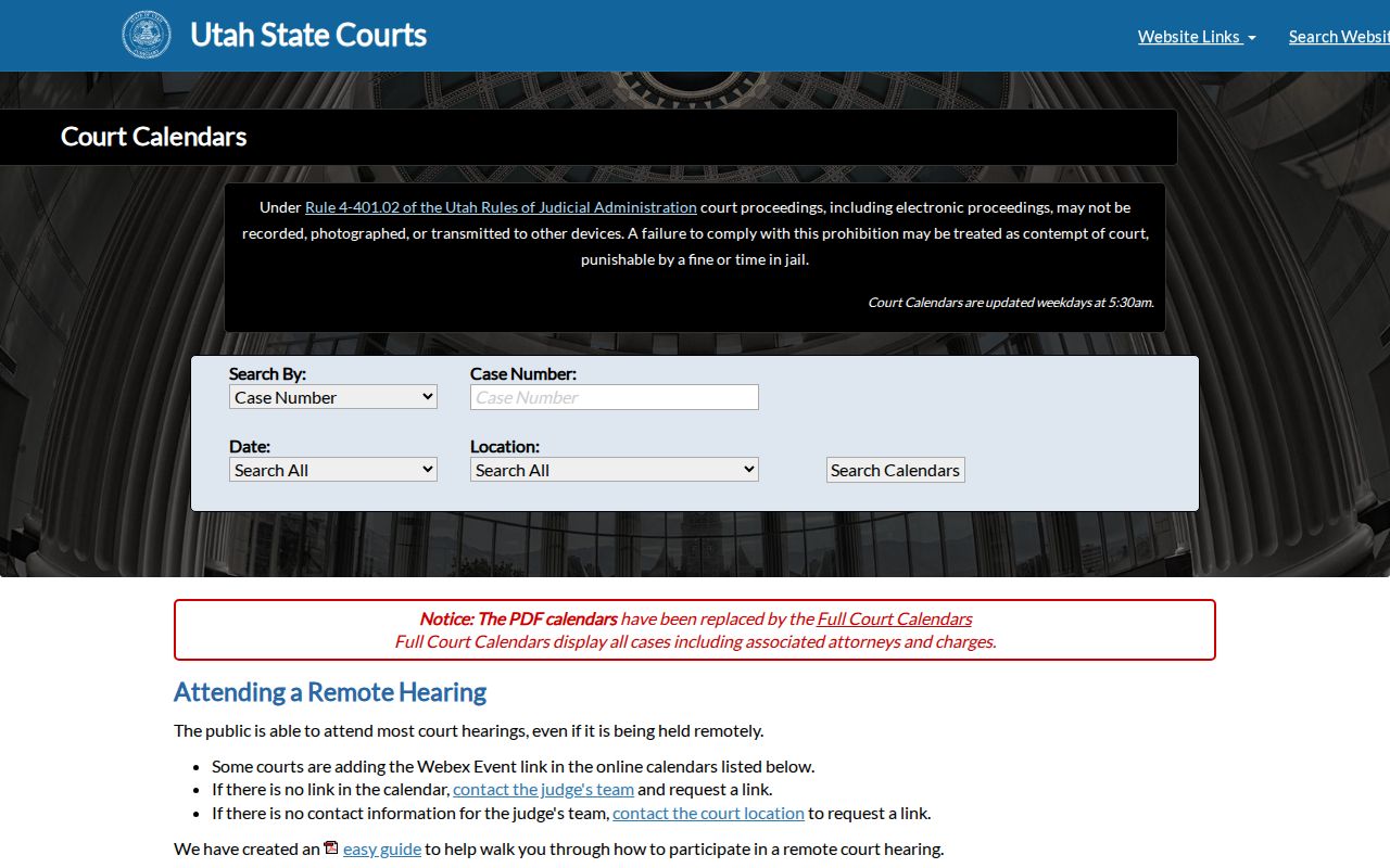 Morgan County case search linked calendar and party access tools