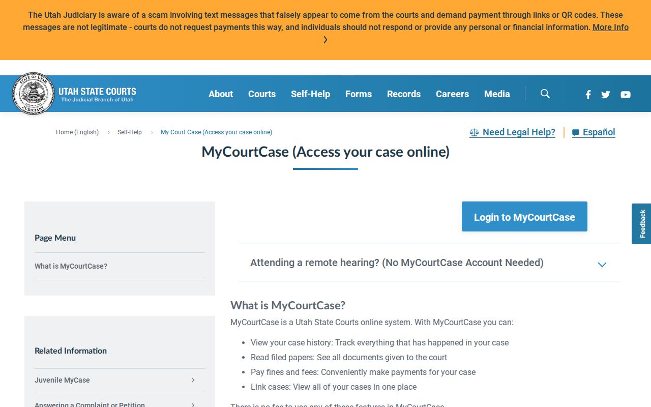 Morgan County court calendar MyCourtCase party hearing tools