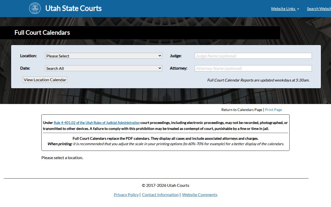 Morgan County court calendar full calendar controls