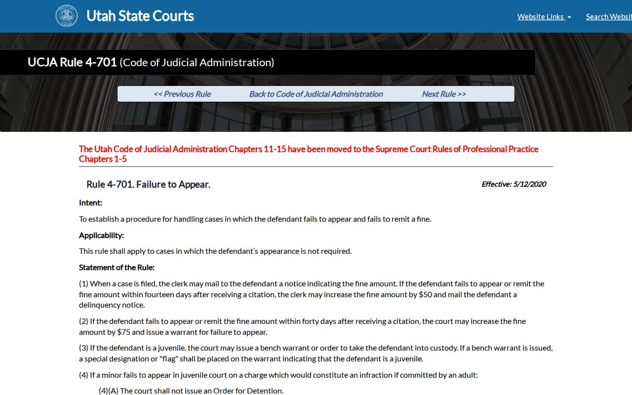 Morgan County traffic court records 14-day delinquency and 40-day warrant rule